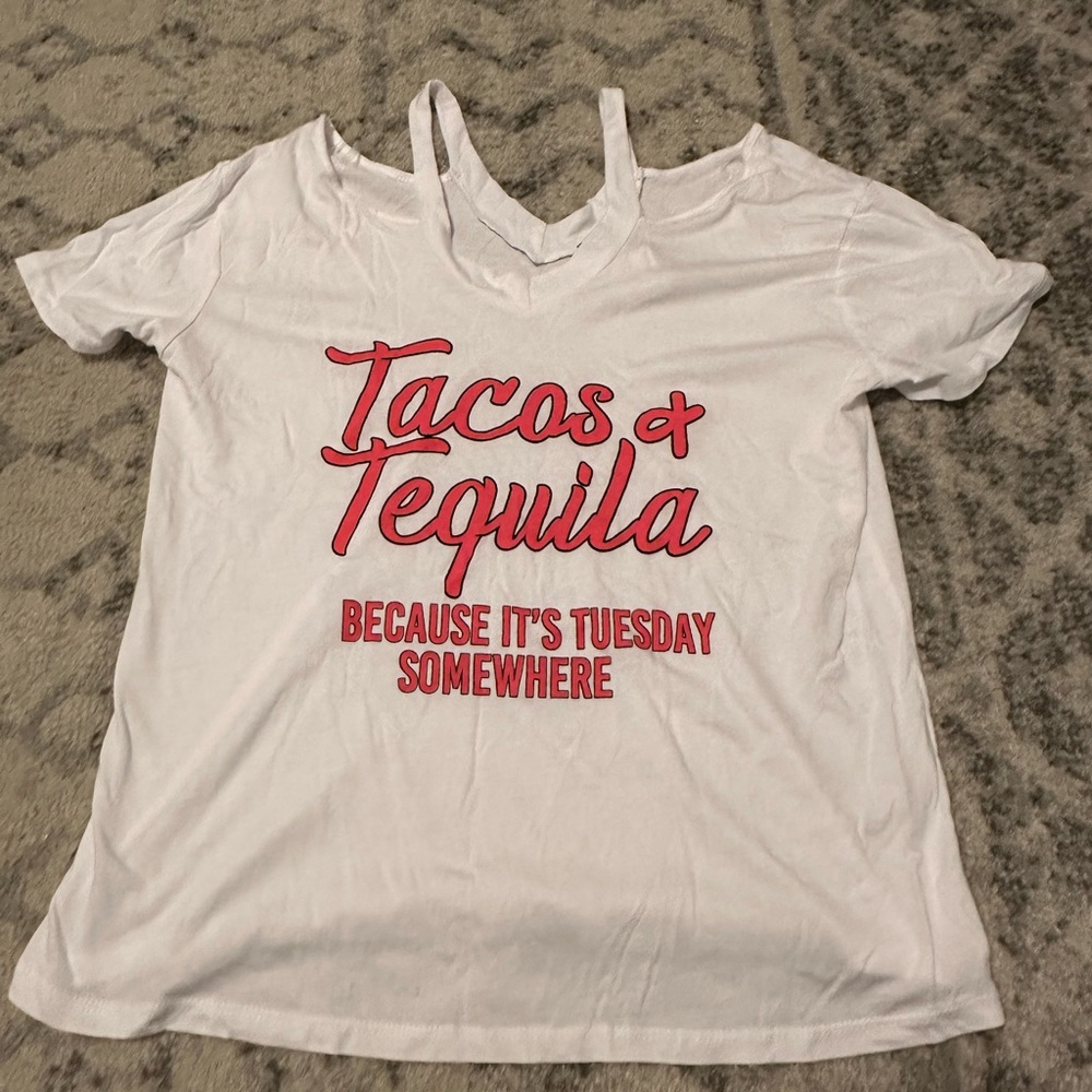 Oversized Tacos and Tequila Off the Shoulders Top